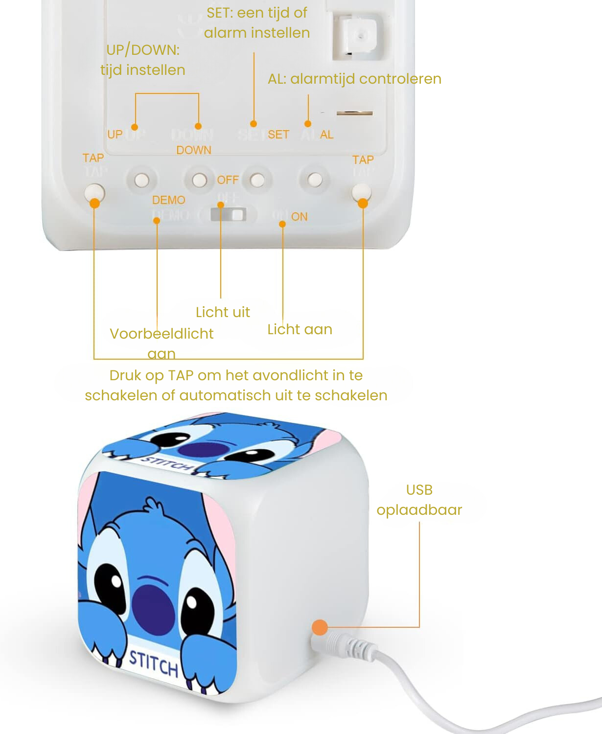 Wolkje™ Stitch Digitale Klok