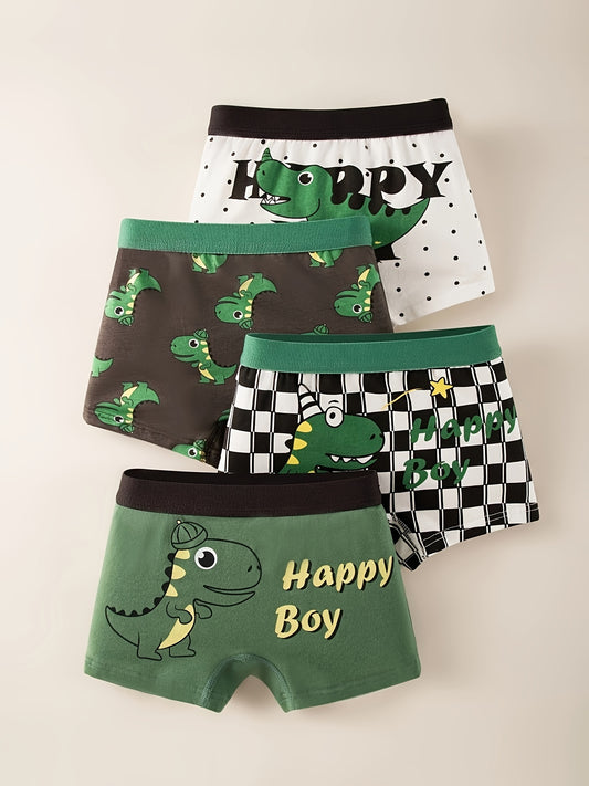 Wolkje™ Dinosaurus Boxershorts voor Jongens | 4 stuks