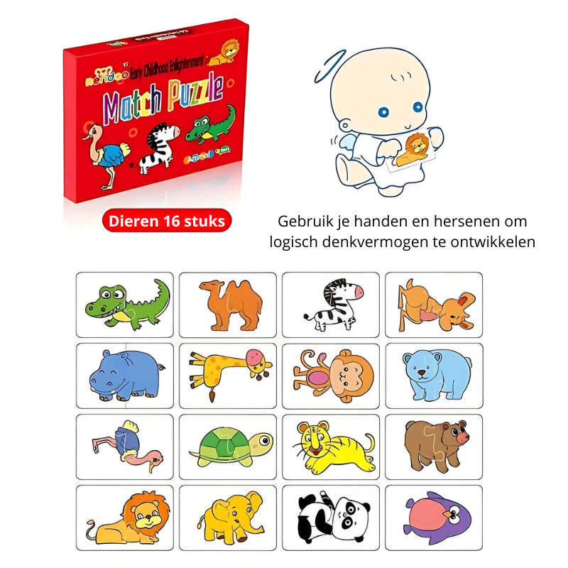 Wolkje™ Dieren Matching Puzzel