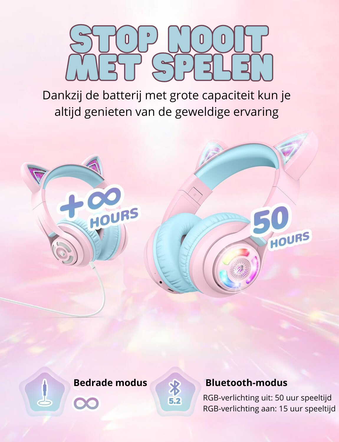 Wolkje™ Kattenoor Bluetooth Koptelefoon