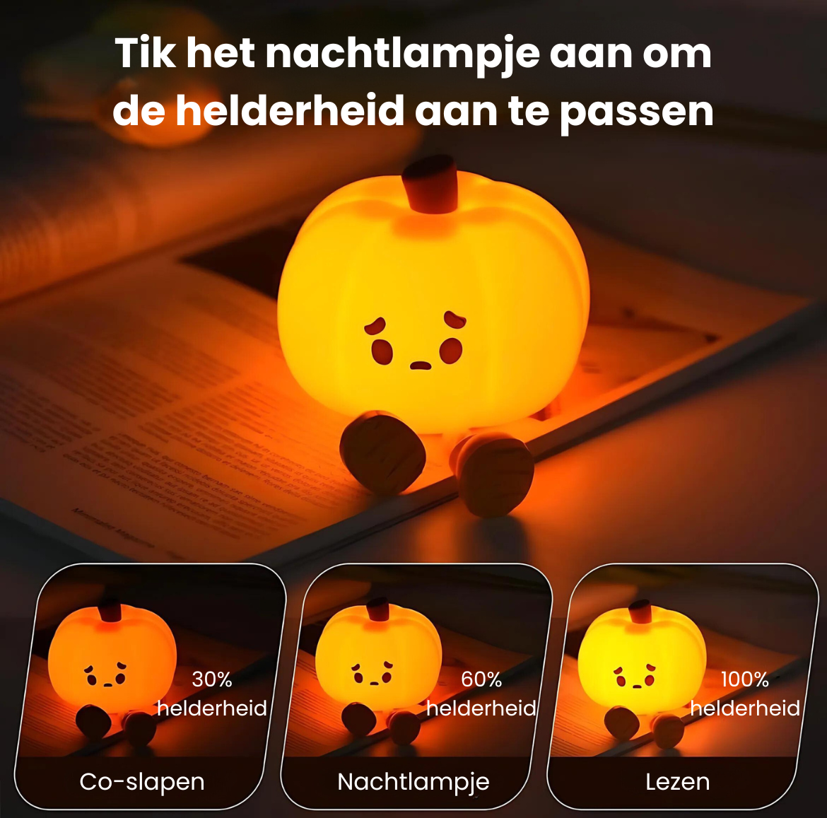 Wolkje™ Halloween Pompoen Nachtlampje